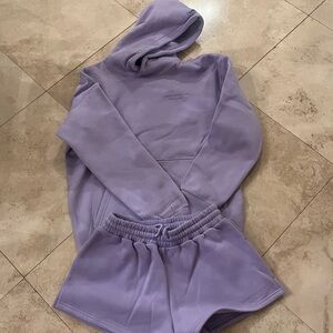 Comfrt Never Worn Women's Lavender Athletic Shorts and Hoodie Set